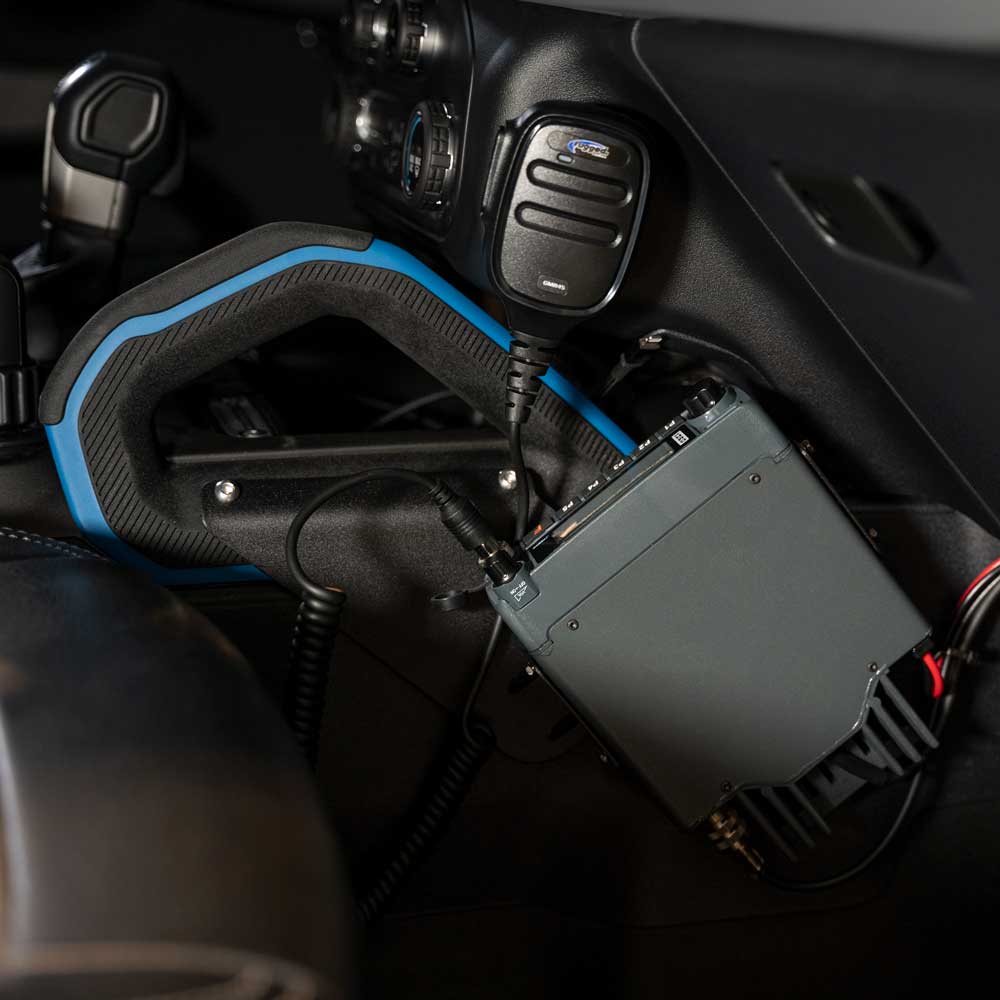 Rugged Ford Bronco Mobile Radio Mount for Center Console Passenger Grab Handle